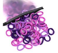 100 elastici per capelli per bambini, in morbido nylon, nessun danno, senza cuciture, accessori per capelli per coda di cavallo, accessori per capelli per bambine, abbondanti scelte di colore (viola