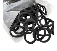 100 elastici per capelli senza cuciture, per capelli da donna, per capelli di tutti i giorni, colore nero