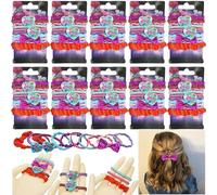 100 elastici per capelli Trolls per ragazze, elastici per capelli per coda di cavallo, multicolore, senza cuciture, morbidi, accessori per capelli con cartoni animati, per bambini dai 3 anni in su