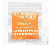 100 elastici per ortodonzia, in lattice, trasparenti, per ortodonzia, realizzati negli Stati Uniti, misura M, 9,5 cm, trasparenti