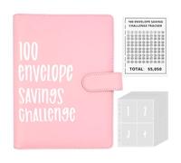 100 Envelope Saving Challenge, A5 Libro del Risparmio, Pianificatore di Budget, Fogli di Budget ed Etichette Adesive, Cartella del Risparmio di Denaro Per le Coppie Scuola e la Casa