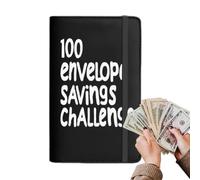 100 Envelope Savings Challenge Binder Portafoglio per il monitoraggio delle risparmi facile da usare Libro pianificatore di bilancio con busta monete Pratico toolkit e gestione finanziaria