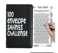 100 Envelopes Money Saving Challenge, Cash Organizer Book, Budgeting Income Tracking Folder, Reusable Savings Binder for Low Buy Goals, Urgency Funds, Family Financial Management