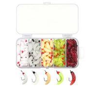 100 esche morbide in silicone, esche per insetti per pesca alla trota, vermi in plastica morbida per pesca al bar, esche da pesca morbide