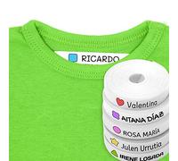 100 Etichete Bianche Personalizzate in ferro su tessuto per contrassegnate i vostri vestiti con un'icona di colore (FORME)