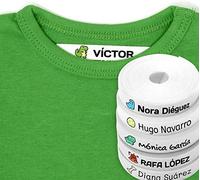 100 Etichete Bianche Personalizzate in ferro su tessuto per contrassegnate i vostri vestiti con un'icona di colore (DINOSAURO)