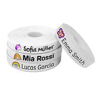 100 Etichete Bianche Personalizzate in ferro su tessuto per contrassegnate i vostri vestiti con un'icona di colore (FANTASIA)