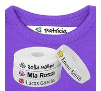 100 Etichete Bianche Personalizzate in ferro su tessuto per contrassegnate i vostri vestiti con un'icona di colore (GALASSIA)