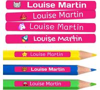 100 Etichette Adesive Personalizzate per Matite, Penne E Pennarelli. Adesivi Sco