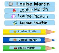 100 etichette adesive personalizzate per matite, penne e pennarelli. Adesivi scolastici con nome per contrassegnare gli oggetti. Adesivi impermeabili per scuola. Misura 4,6 x 0,6 cm