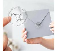 100 etichette adesive trasparenti personalizzate con logo rotondo personalizzato, etichette adesive con testo for matrimoni, compleanni, confezioni, sigilli for buste, bomboniere