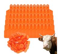 100 etichette auricolari per bovini bianche di grandi dimensioni, etichette auricolari in PE per l'identificazione degli animali, adatte per la gestione di allevamenti di ovini, bovi arancione 100pcs