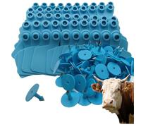 100 etichette auricolari per bovini bianche di grandi dimensioni, etichette auricolari in PE per l'identificazione degli animali, adatte per la gestione di allevamenti di ovini, bovini,vit blu 100pcs