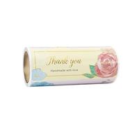 100 etichette autoadesive con scritta "Thank You", 10 x 3,8 cm, con scritta "Thank You" (lingua italiana non garantita)