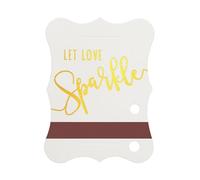 100 etichette bianche per candele magiche, lamina dorata, stampigliata metallizzata, con strisce di match striker per anniversari, feste di laurea, compleanno, fidanzamento, evento