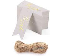 100 etichette di ringraziamento con corda in canapa da 10,9 yard, etichette regalo di ringraziamento con spago attaccato, etichette regalo per il Ringraziamento, baby s
