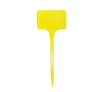100 etichette in plastica per piante, marcatori ed etichette per piante da giardino tipo T, impermeabili, per nominare piante, ortaggi, fiori e piante in vaso (giallo)