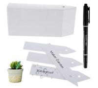 100 etichette in plastica riutilizzabili per piante da giardino con pennarello impermeabile, etichette per nome delle piante, etichette per semi (2 × 10 cm) per piante da vaso da interni ed esterni,