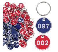 100 etichette numerate da 1 a 100 con portachiavi, etichette per bagagli in