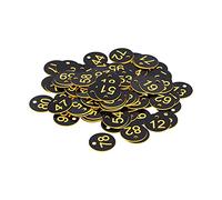 100 etichette numerate, etichette rotonde per bestiame in ABS con foro da 3,5 cm/1,4 pollici, cartellini di identificazione dell'alveare agricolo per la gestione dell'apicoltura, (Nero Giallo)