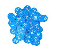 100 etichette numerate, etichette rotonde per bestiame in ABS con foro da 3,5 cm/1,4 pollici, cartellini di identificazione dell'alveare agricolo per la gestione dell'apicoltura, (Blu Bianco)