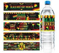 100 etichette per bottiglie d'acqua nere per la storia del mese della storia nera adesivi per il mese della libertà festa afroamericana festa patriottica forniture per feste