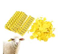 100 etichette per orecchie numerate 001-100, accessori per l'allevamento di bestiame, per capre, per allevamento nelle fattorie, pecore, capre, cani, cervi, conigli, maiali, prato, esterno, cortile