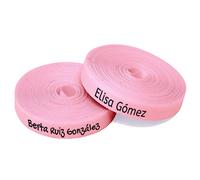 100 etichette rosa con nome personalizzate da stirare sui vestiti. Nastro termoadesivo per asili nido, scuole e case di cura. Etichette personalizzate con un'icona di colore