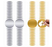 100 etichette rotonde da grattare, 5 cm, oro e argento, adesivi da grattare, per feste, regali ed eventi