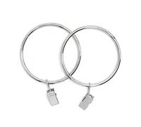 100 anelli per tende EWANTO anelli per tende con clip argento lucido confezio...