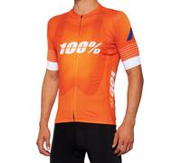 100% Exceeda Maglia da bicicletta a maniche corte, bianco-arancione, taglia S per maschi