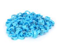 100 fasce per zampe per uccelli da 8 mm, anelli per zampe di piccioni, anelli per zampe in plastica, pollame, identificati con numeri da 001 a 100, per uccelli, piccioni (blue)