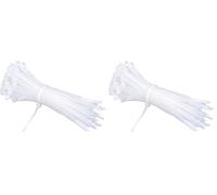 100 Fascette Cablaggio Stringicavo Larghezza 4.5mm Per Legare Fili Cavi Elettricista Casa Ufficio Fai Da Te (4.5X350mm, BIANCO) (Confezione da 2)