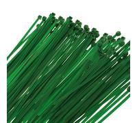 100 fascette stringitubo per elettricista e giardinaggio in plastica, 2,8 mm x 300 mm, colore verde