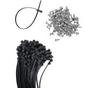 100 fascette fermacavi in nylon nero da 30,5 cm, montabili a vite, per recinzioni e gestione dei cavi, fascette resistenti