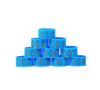100 fascette identificative for pollame con clip - Accessori agricoli durevoli e riutilizzabili for la gestione dei polli(Blue,20mm)
