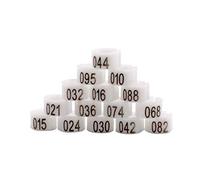 100 fascette identificative for pollame con clip - Accessori agricoli durevoli e riutilizzabili for la gestione dei polli(White,16mm)
