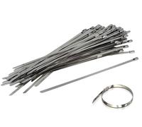 100 Fascette In Acciaio Inox 4.6X350mm Stringitubo Metalliche Inossidabile Per