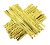 100 fascette metalliche riutilizzabili in plastica per sacchetti di caramelle, sacchetti di caffè, snack, cake pop, forniture per feste (oro)