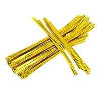 100 fascette metalliche riutilizzabili in plastica per sacchetti di caramelle, sacchetti di caffè, snack, cake pop, forniture per feste (oro)