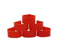 100 fascette per zampe di pollame in plastica da 16 mm con clip, adatte per recinti per uccelli, piccioni e polli, facili da installare.,Rosso,Diametro interno 16 mm