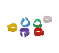 100 fascette per zampe di pollame in plastica da 16 mm con clip, adatte per recinti per uccelli, piccioni e polli, facili da installare.,Diametro interno 16 mm