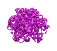 100 fascette per zampe di uccelli con clip in plastica da 8 mm per piccioni e pollame, forniture per l'identificazione di fascette per zampe di piccioni e pappagalli,Viola,Taglia unica