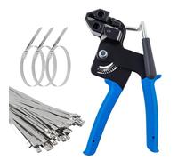 100 fascette stringicavo in acciaio inox, 4,6 x 300 mm, pinza per fascette in metallo, pinza per fascette in metallo, strumento per fascetta e taglio