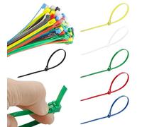 100 fascette stringicavo richiudibili 300 x 5 mm, fascette stringicavo resistenti ai raggi UV, fascette colorate resistenti al calore, set colorato per la casa e l'ufficio