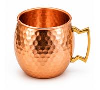 100% Fatto a Mano 473ml Rame Massiccio Mulo Mug - Barile Forma con Ottone Manico
