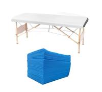 100 federe monouso per lettino massaggiante, 180 x 80 cm, colore bianco, blu, rosso, senza foro, lenzuolo per massaggio, cuscino massaggiante, cuscino per spa, set di copripiumini, cosmetici