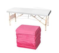 100 federe monouso per lettino massaggiante, 180 x 80 cm, colore bianco, blu, rosso, senza foro, lenzuolo per massaggio, cuscino massaggiante, cuscino per spa, set di copripiumini, cosmetici