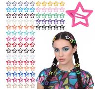 100 fermagli per capelli a forma di stella, 20 colori pastello, Y2K, dopamina, colori misti, graziose clip a cinque stelle per schiacciare i capelli con frangia laterale