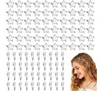 100 fermagli per capelli a forma di stella a cinque punte, a forma di | Graziosi fermagli per capelli a forma di stella, 60 (4,2 cm), a forma di goccia, 40 (6 cm), adatti per donne